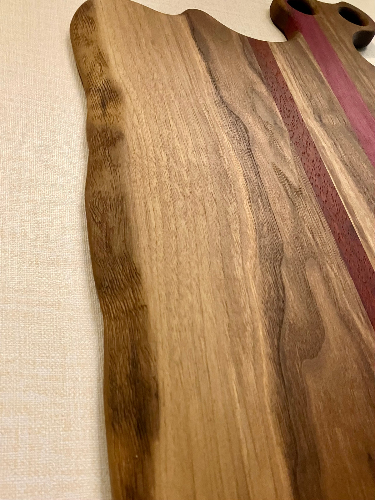 Heritage Walnut & Padauk Heart Handle Serving Board