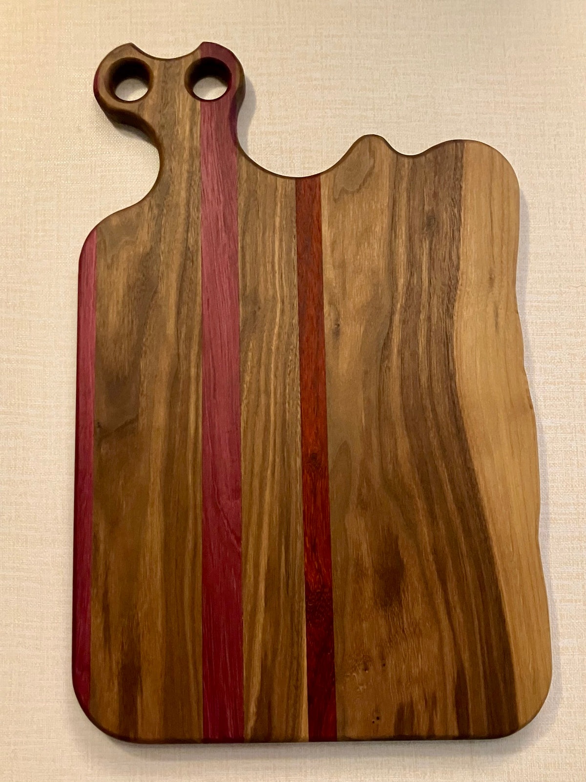 Heritage Walnut & Padauk Heart Handle Serving Board