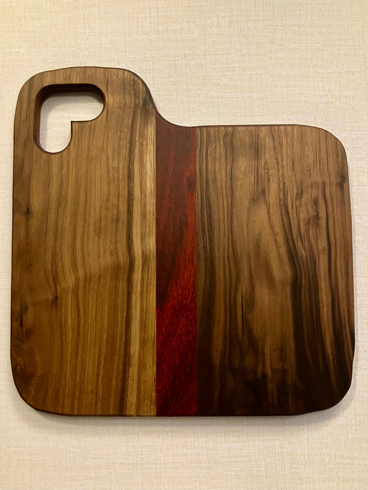 Heritage Live Edge Walnut, Padauk & Purple Heart Serving Board