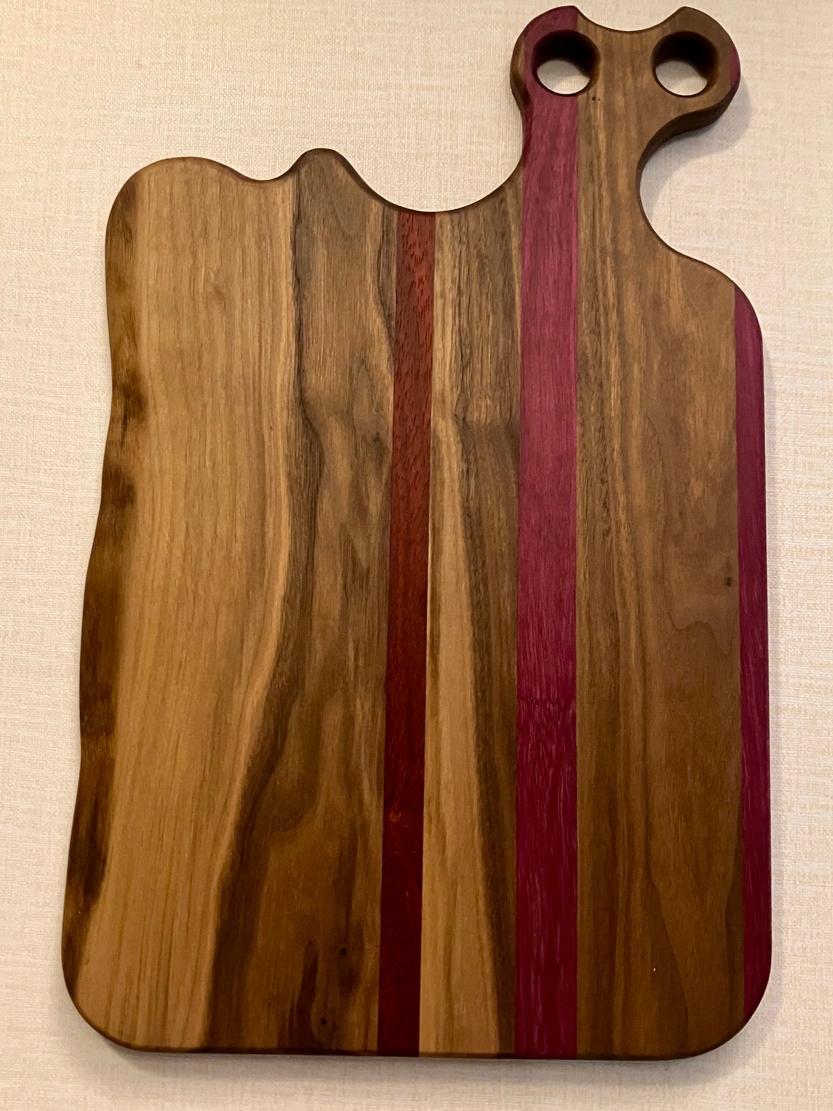 Heritage Walnut & Padauk Heart Handle Serving Board