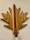 Oak and Padauk Maple Leaf Serving Board